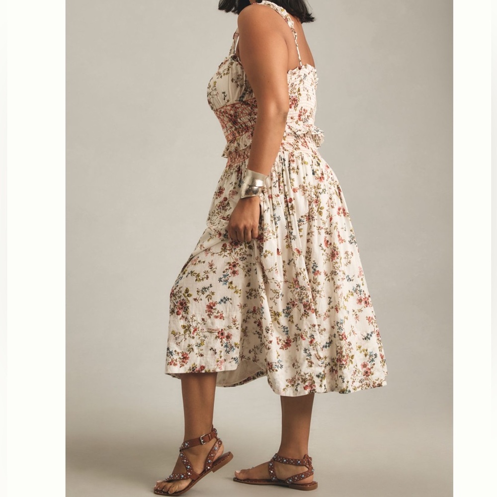 Floral Smocked Midi Dress - Picture 4 of 4